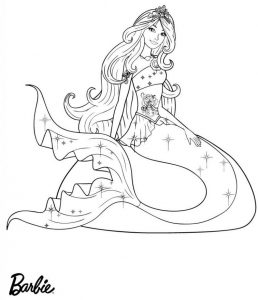 Gambar Mewarnai Barbie Mermaid