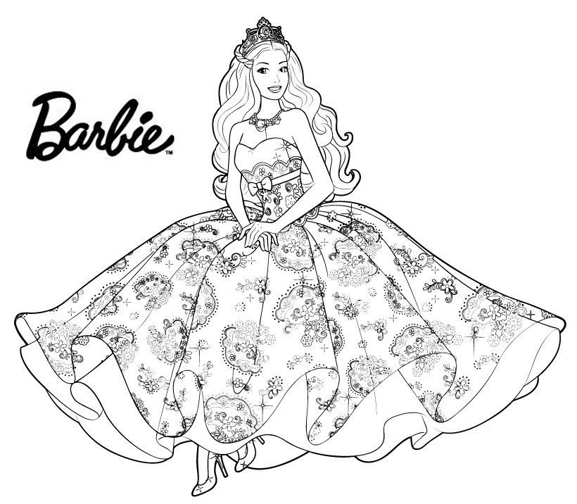Gambar Mewarnai Barbie Untuk Anak PAUD, TK Dan SD