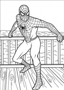 Gambar Mewarnai Spiderman Pose