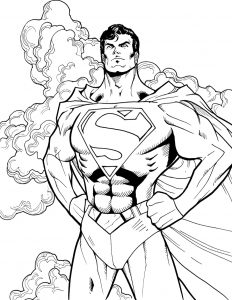 Gambar Mewarnai Superman Animation