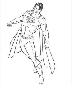 Gambar Mewarnai Superman Pose