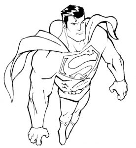 Gambar Mewarnai Superman Terbang 2