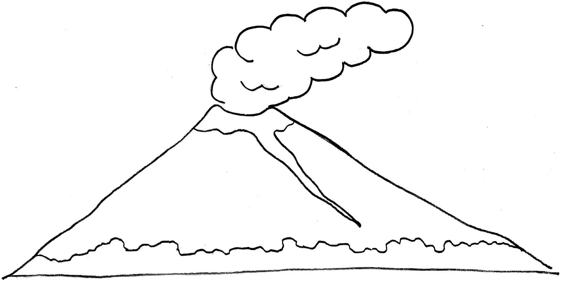 Gambar gunung berapi kartun