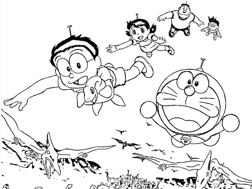 Kumpulan Sketsa Gambar Mewarnai Doraemon