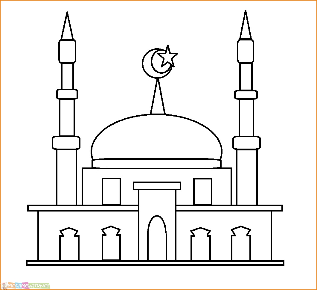 Gambar Masjid Kartun Warna - Gambarku HD