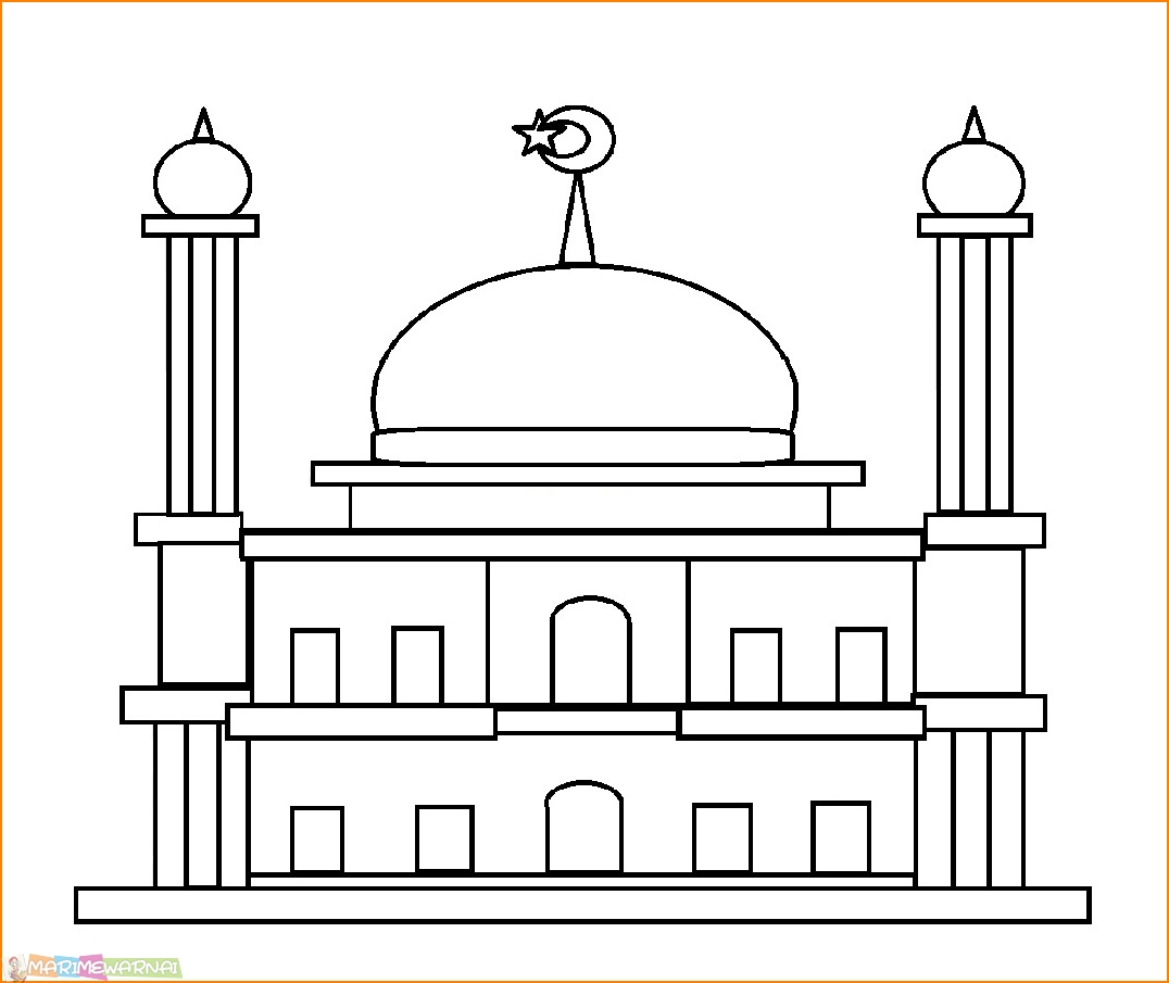  Gambar Mewarnai Masjid  Nabawi