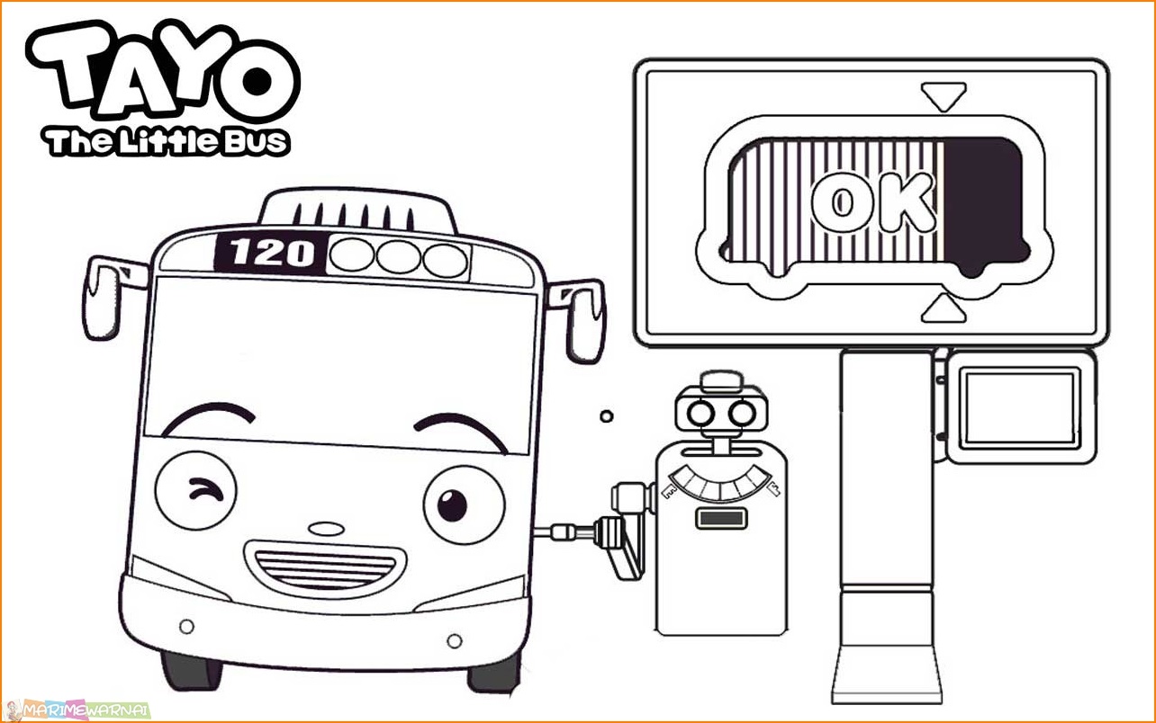 Gambar Mewarnai Tayo The Little Bus Terlengkap 2022 