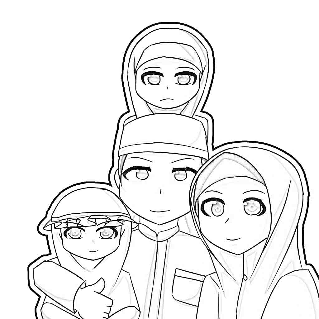 Gambar Keluarga 3 Orang Kartun